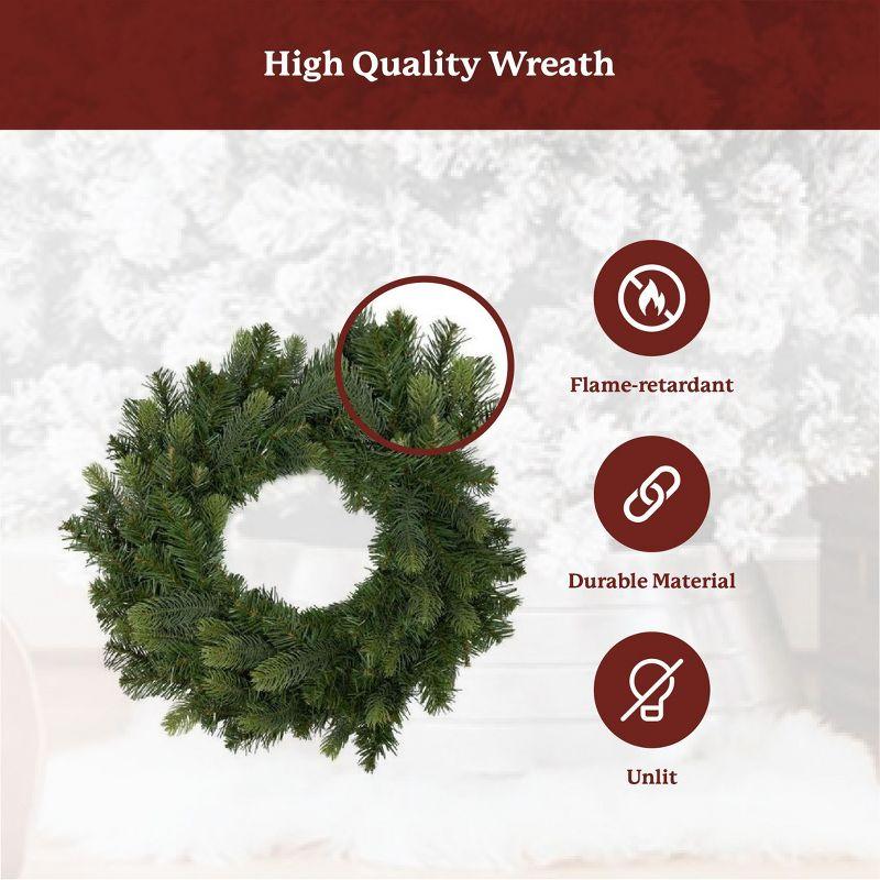 King Of Christmas 24" Artificial Christmas Wreath Unlit, Royal Fir Xmas Wreaths for Front Door, Window, or Fireplace