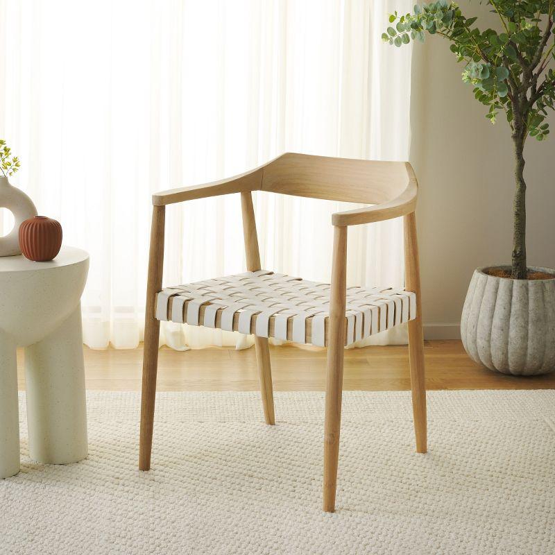 Amycus Accent Chair - ACH1202 - White/Natural Teak - Safavieh