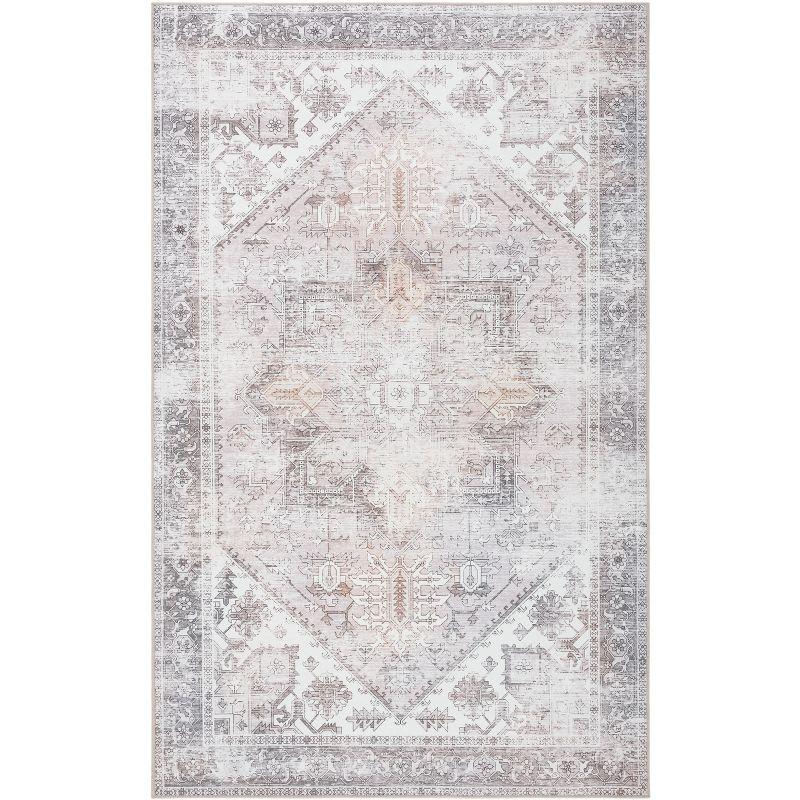 Tucson Easy-Care Non-Slip Gray Synthetic 6' x 9' Area Rug