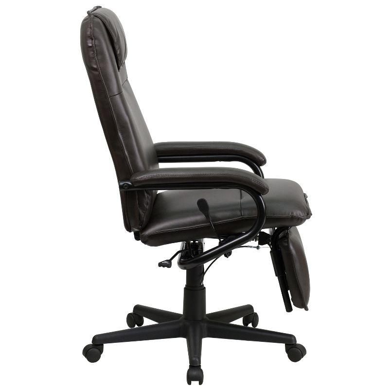 Flash Furniture High Back Brown LeatherSoft Executive Reclining Ergonomic Swivel Office Chair with Arms