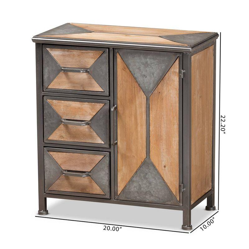 Laurel Wood 3 Drawer Cabinet Gray/Brown - Baxton Studio