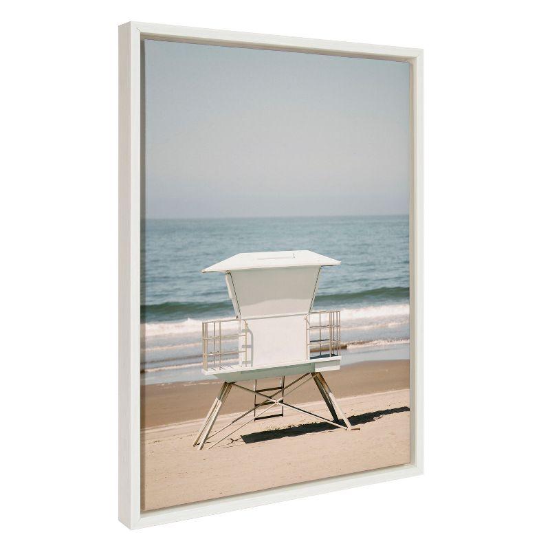 18" x 24" Sylvie Surf Shack Framed Canvas by Crystal Lynn Collins White - Kate & Laurel All Things Decor: Coastal Wall Art