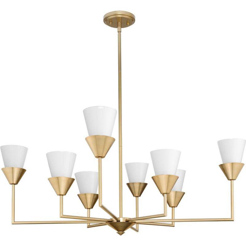 Pinellas Soft Gold 8-Light Chandelier with Opal Glass Shades