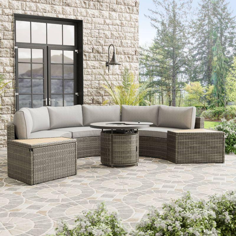 Barbuda 4 Piece Sofa Seating Group with Cushions