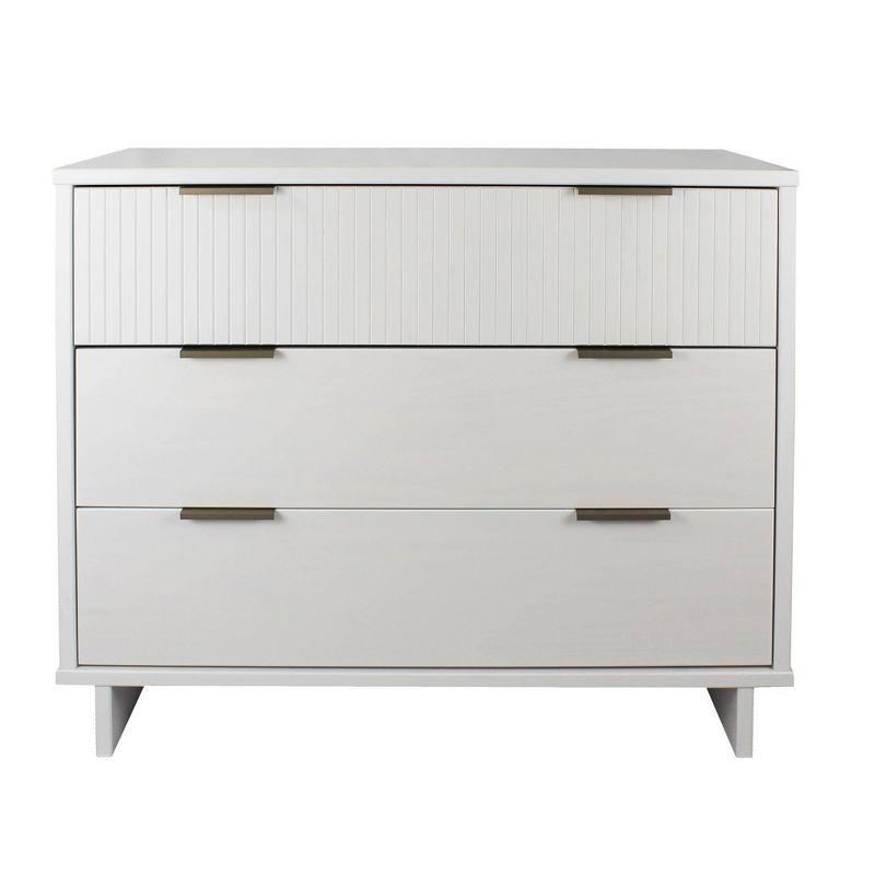 Granville Modern 3 Drawer Standard Dresser White - Manhattan Comfort: Bedroom Storage, Wood Frame, Anti-Tip Design