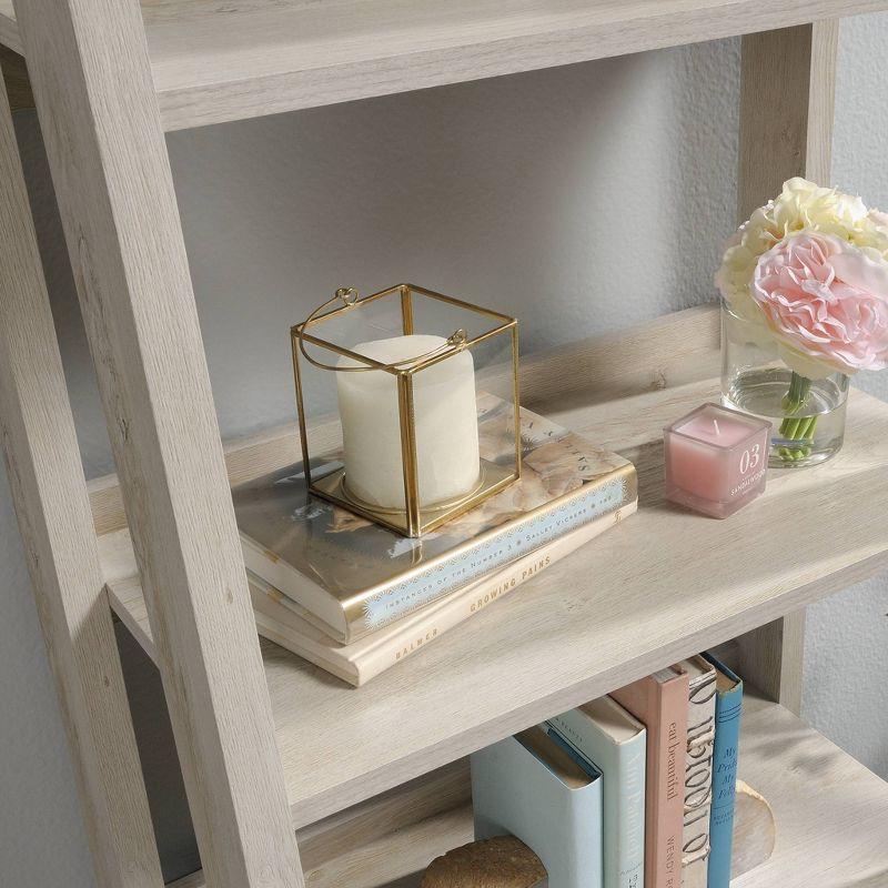 71" Trestle 5 Shelf Bookcase Chalked Chestnut - Sauder: Open Storage, Wood Composite