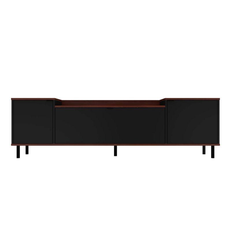 Mosholu TV Stand for TVs up to 60" Black/Nut Brown - Manhattan Comfort: Media Storage, Cable Management