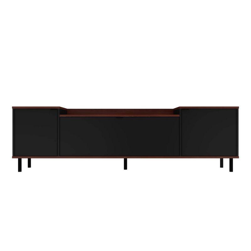 Black and Nut Brown 67" TV Stand with Cabinet