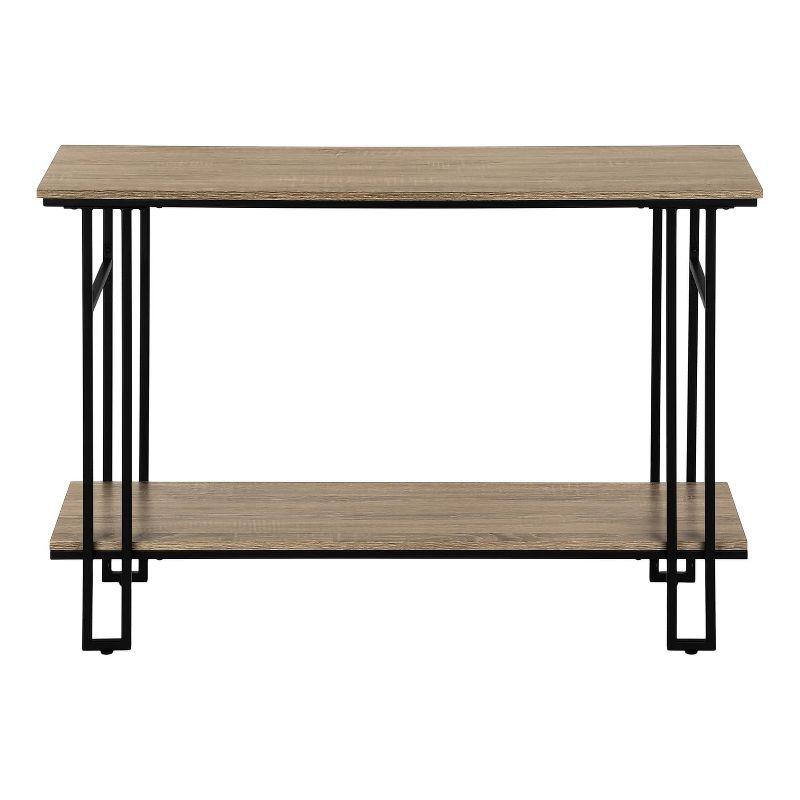 Monarch Specialties Accent Table Console Entryway Narrow Sofa Living Room Bedroom Brown Laminate Black Metal Contemporary Modern