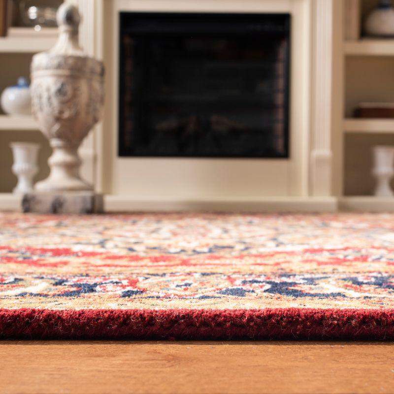 Classic Red and Navy Hand-Tufted Wool Area Rug