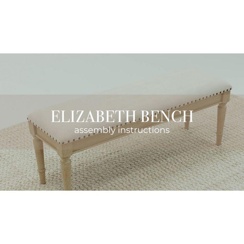 Maven Lane Elizabeth Traditional Upholstered Wooden Bench