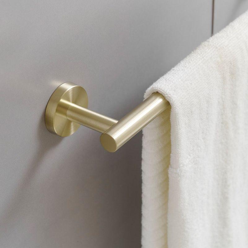 BWE 4-Piece Bath Hardware Set with Towel Hook and Toilet Paper Holder and Towel Bar Wall Mount