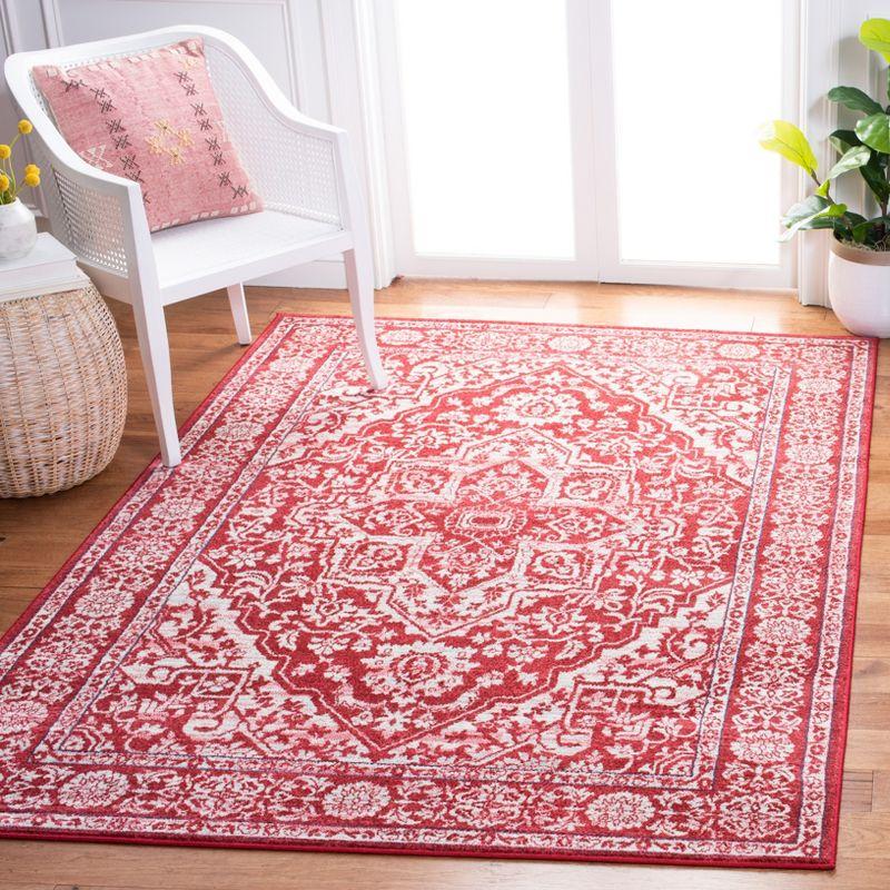 Brentwood BNT832 Power Loomed Indoor Accent Rug - Red/Ivory - 3'x5' - Safavieh