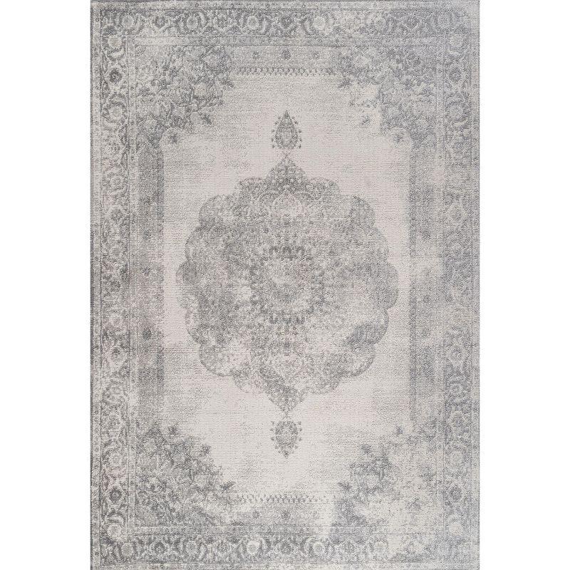 3'x5' Rosalia Cottage Medallion Area Rug, Gray/Ivory - JONATHAN Y