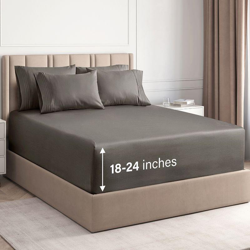 CGK Linens 6 Piece Extra Deep Pocket Ultra Soft & Cooling Sheet Set
