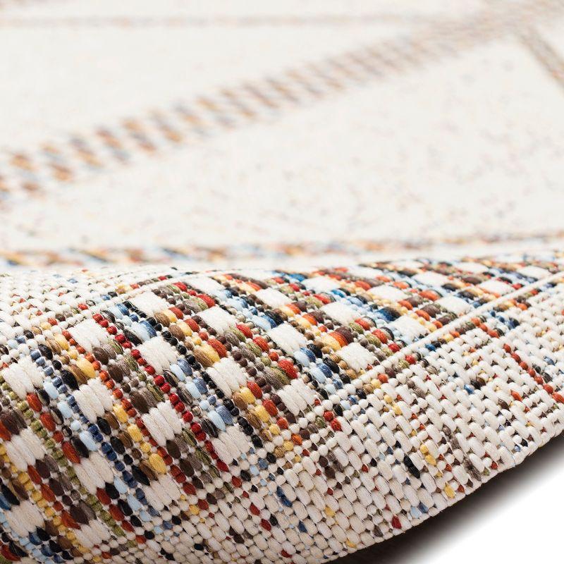 Liora Manne Avena Diamond Stripe Indoor/Outdoor Rug Ivory 1'11" x 7'6"