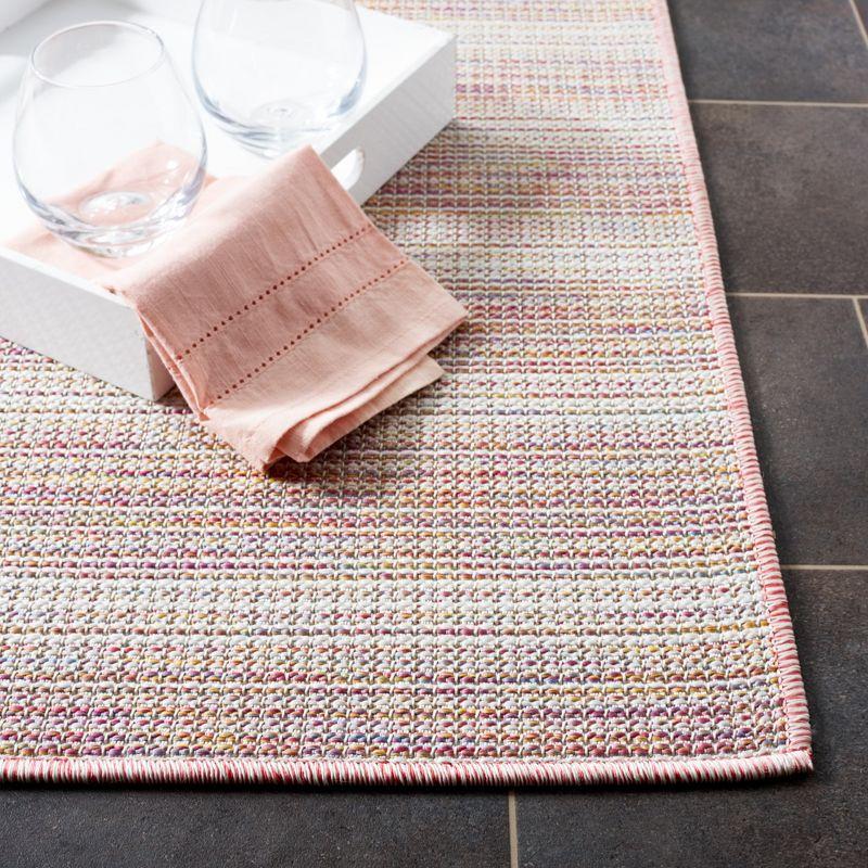 Hampton HTN231 Power Loomed Indoor/Outdoor Area Rug - Pink Ivory/Multi - 8'x10' - Safavieh.