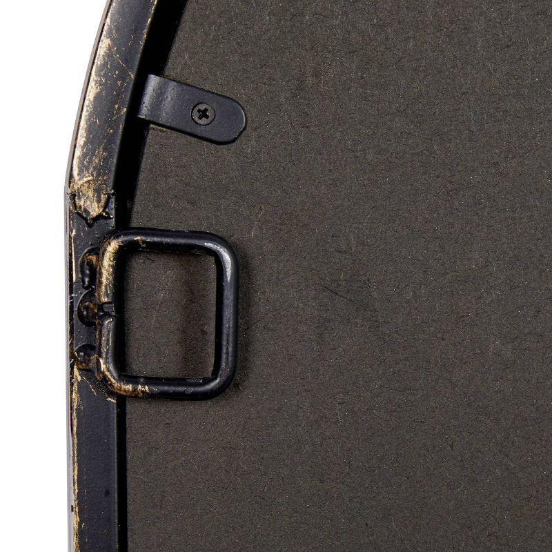 Metal Window Pane Inspired Wall Mirror with Arched Tops and Studs Black - Olivia & May
