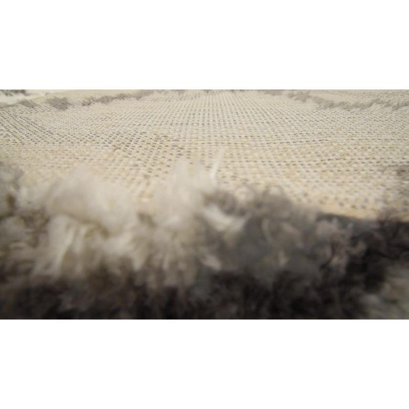 3'x5' Marrakesh Shag Trellis Area Rug, Ivory/Charcoal - JONATHAN Y