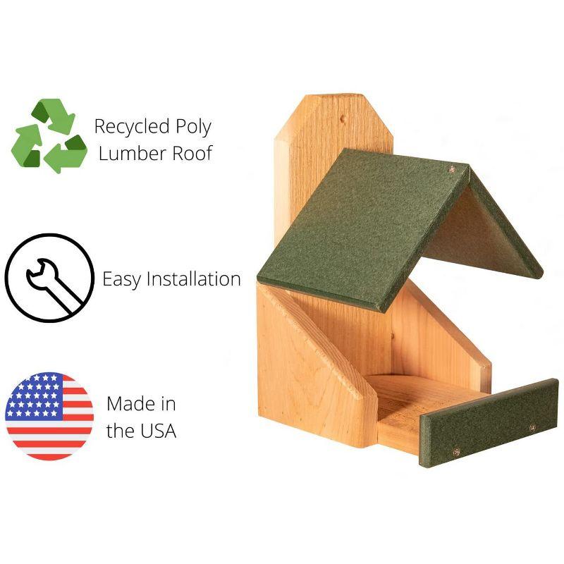 JCS Wildlife Cedar Robin Roost Birdhouse with Recycled Poly Lumber Roof