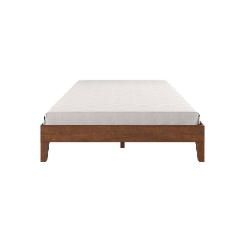 Nix Solid Pine Natural Full Platform Bed with Drawer