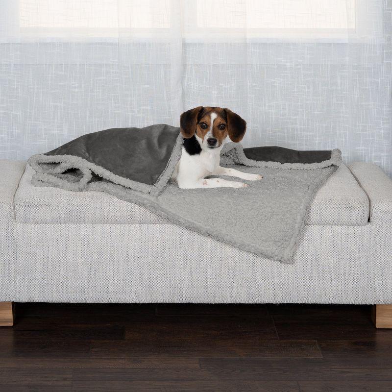 FurHaven Snuggly & Warm Soft-Edge Warming Waterproof Blanket