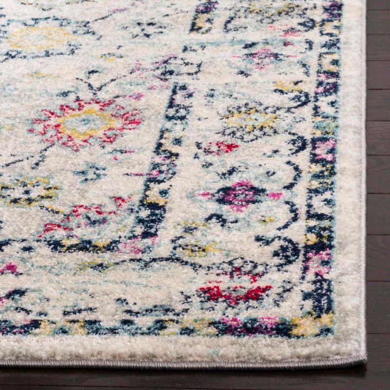 Light Grey and Fuchsia 8' x 10' Hand-knotted Synthetic Rug