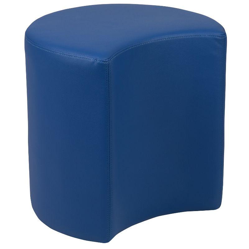 Blue Vinyl 18" Flexible Modular Ottoman for Classrooms