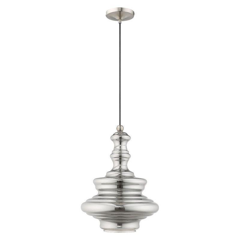 Livex Lighting Art Glass 1 - Light Pendant in  Brushed Nickel