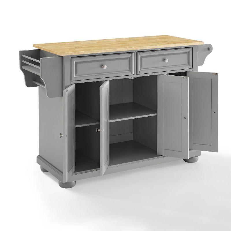 Gray and Natural Wood Top Kitchen Island with Storage