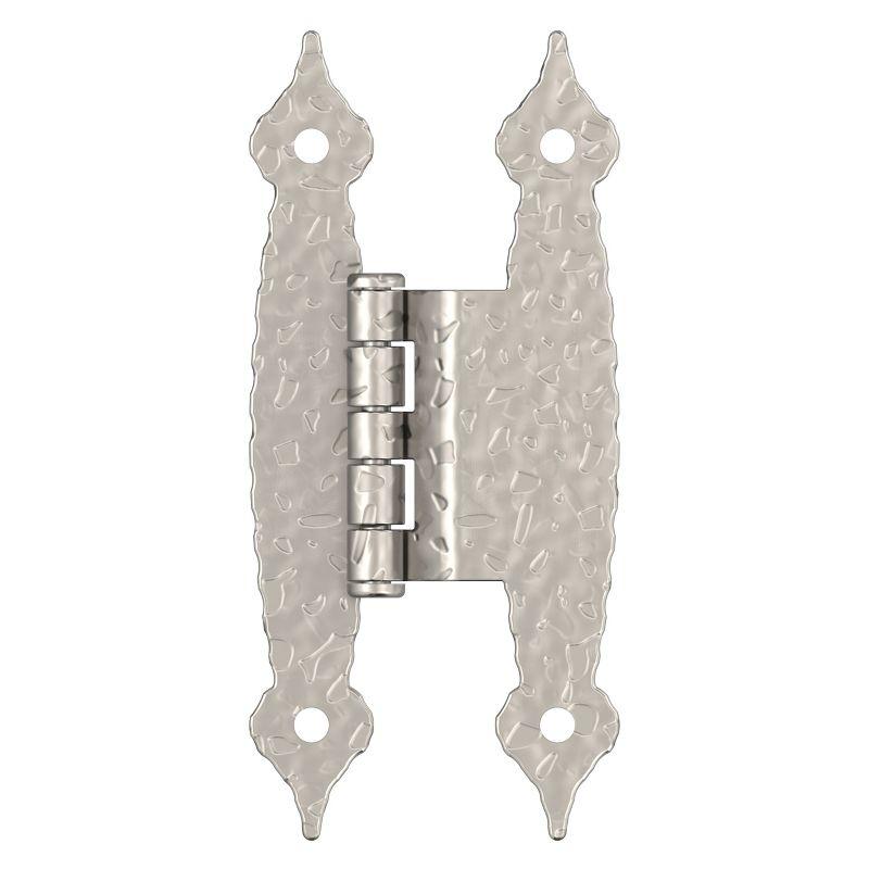 Amerock 3/8in (10mm) Offset Non-Self Closing Face Mount Satin Nickel Cabinet Hinge - 1 Pair