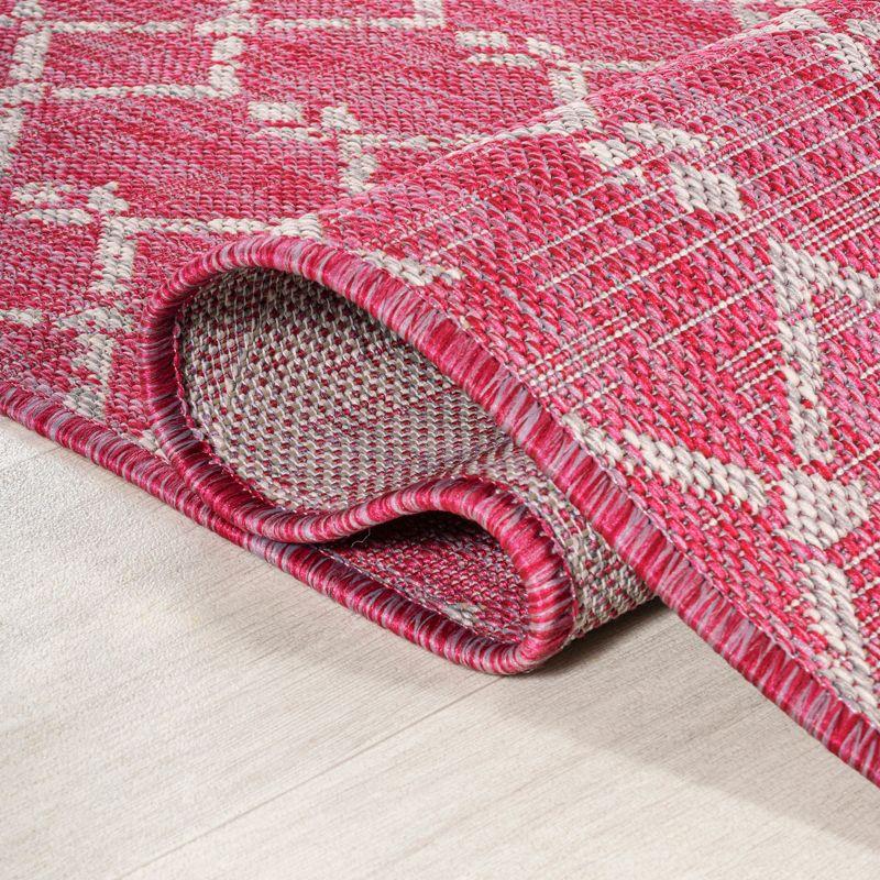 Ourika Moroccan Geometric Textured Weave Indoor/Outdoor Area Rug - JONATHAN Y