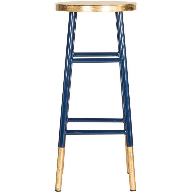 Emery Dipped Gold Leaf Bar Stool - FOX3230 - Navy/Gold - Safavieh Couture