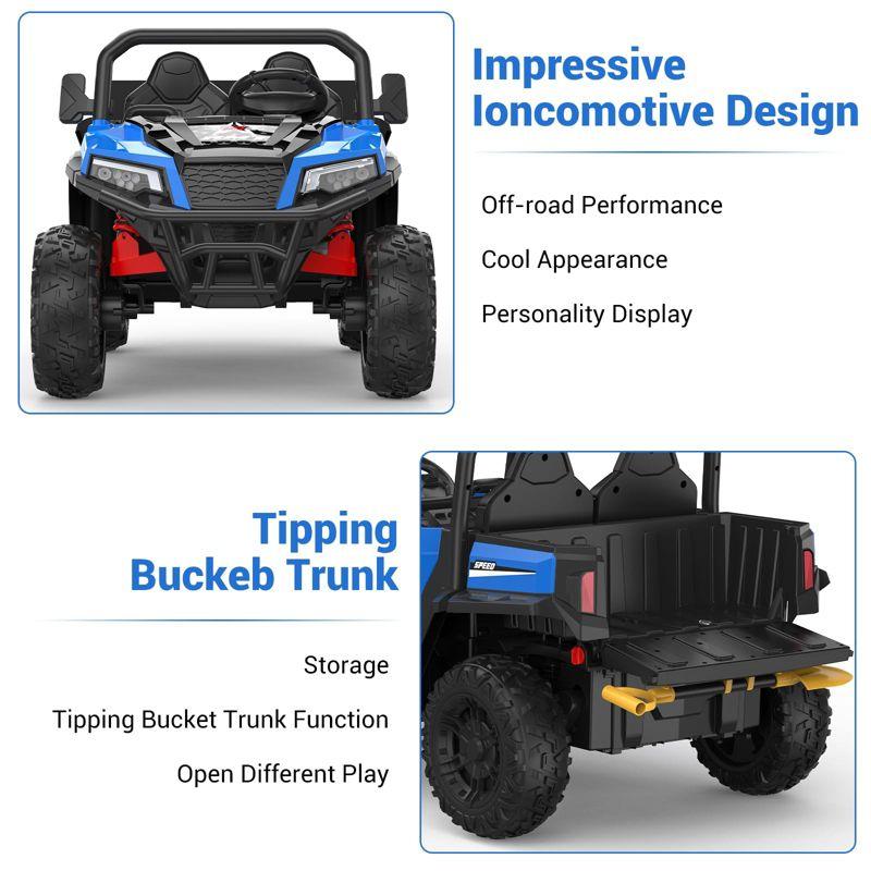 Ride On Dump Truck, 24V Ride On Car with Remote Control, Electric Dump Bed and Extra Shovel