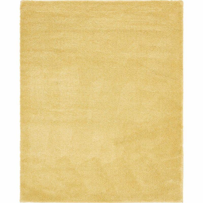 Sunny Yellow Soft Shag 8' x 10' Rectangular Rug for Kids' Rooms