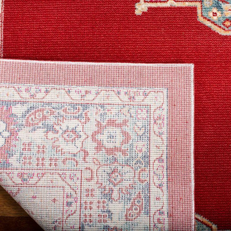 Merlot MER312 Power Loomed Area Rug - Red/Aqua - 5'x7' - Safavieh.