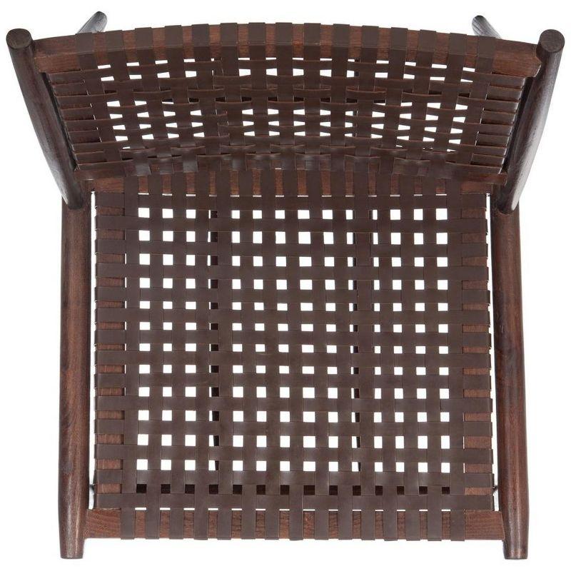 Soleil Leather Woven Accent Chair  - Safavieh