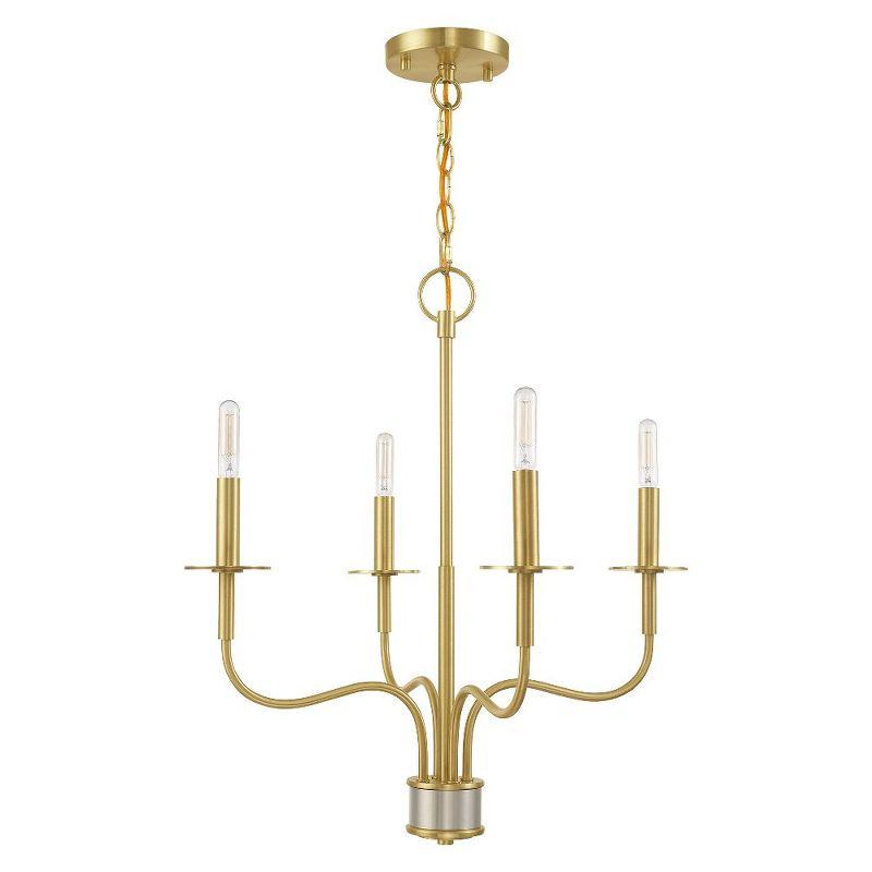 Satin Brass 4-Light Mini Candle Chandelier