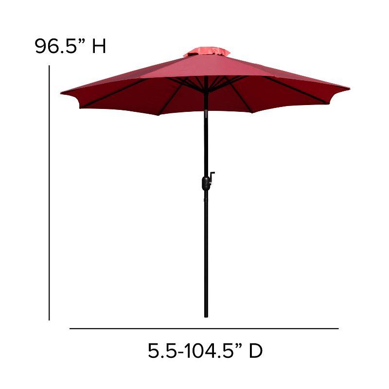 Flash Furniture Kona 9 FT Round Umbrella with 1.5" Diameter Aluminum Pole with Crank and Tilt Function