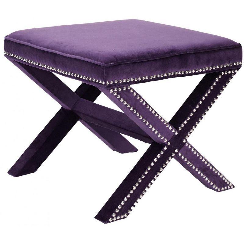 Palmer Ottoman with Nail Heads  - Safavieh