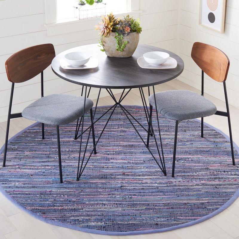 Rag Rug RAR121 Hand Woven Indoor Area Rug - Purple/Multi - 6' round - Safavieh.