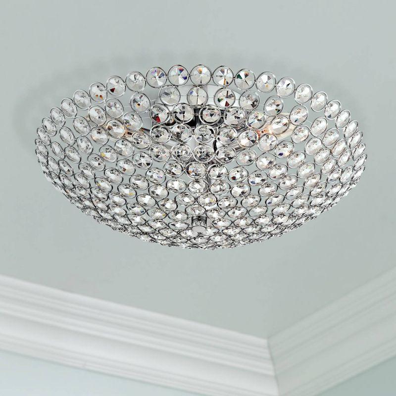 Geneva 16" Chrome Crystal Bowl Ceiling Light