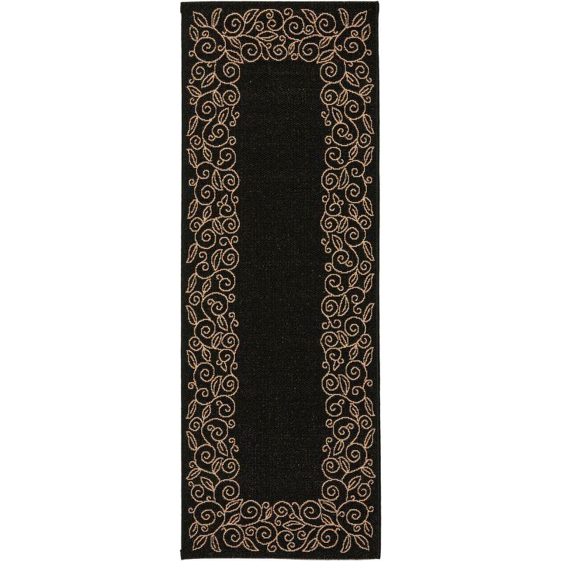 Courtyard CY5139 Power Loomed Indoor and Outdoor Runner Rug - Black/Beige - 2'3"x6'7" - Safavieh