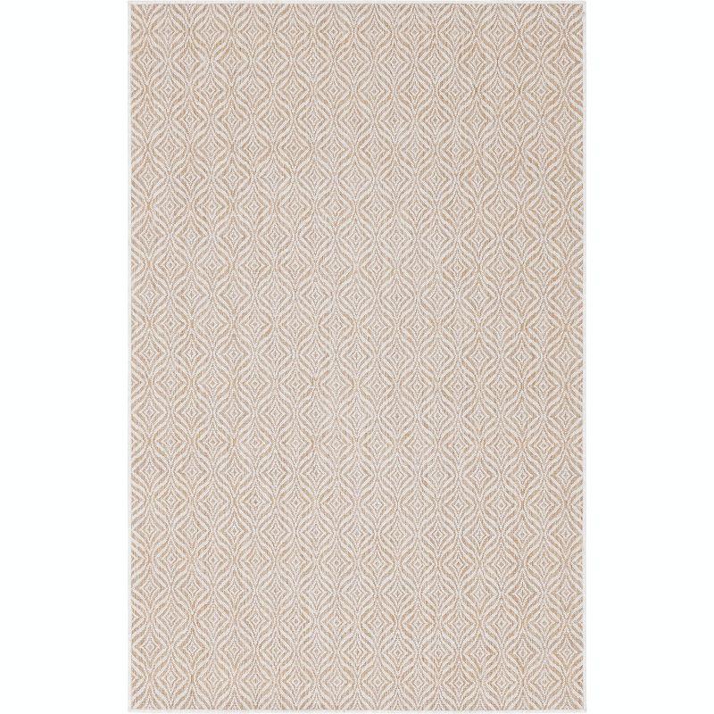 Taupe Trellis Easy-Care Outdoor Rectangular Rug