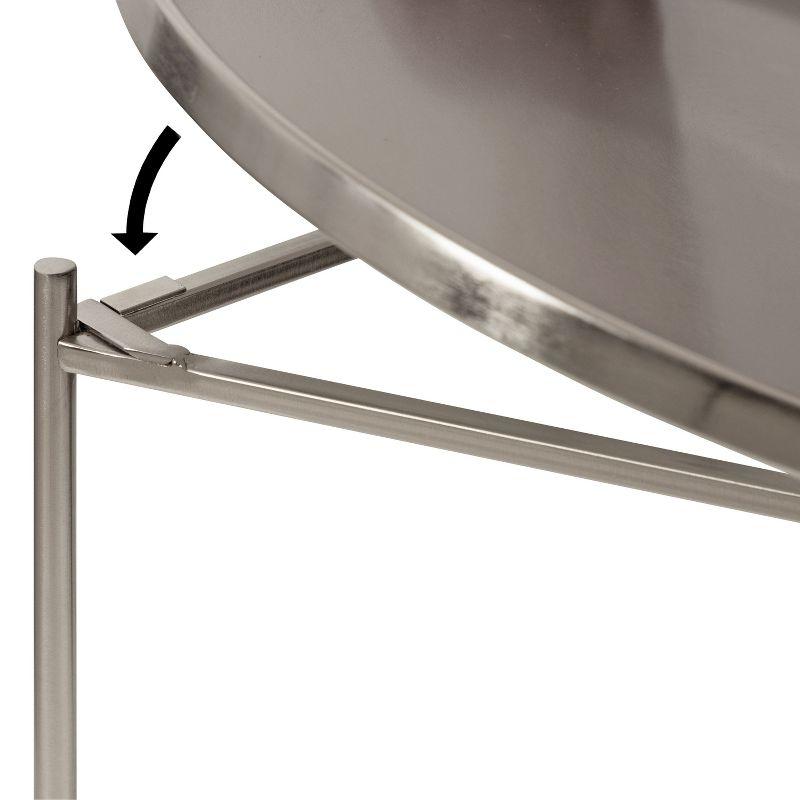 Kate and Laurel Ulani Round Metal Nesting Table, 2 Piece, Silver