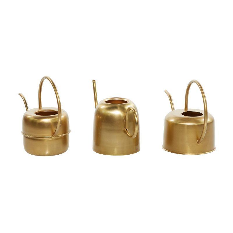 Set of 3 Glam Metal Planters Gold - Olivia & May: Indoor Iron Novelty Planters, No Drainage Hole, Tabletop Display