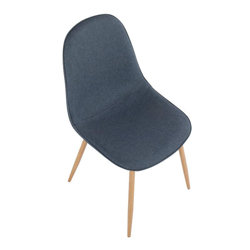Set of 2 Pebble Metal/Polyester Dining Chairs Natural/Blue - LumiSource: Upholstered, Foam-Filled, Armless Design