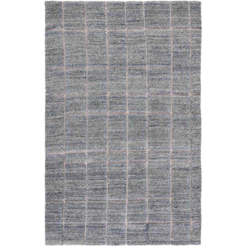 Hand-Knotted Nomadic Charcoal Wool 4' x 6' Area Rug