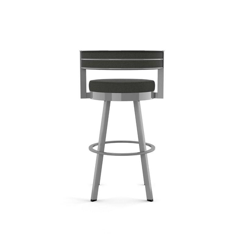 Charcoal Gray Metal Swivel Counter Height Barstool