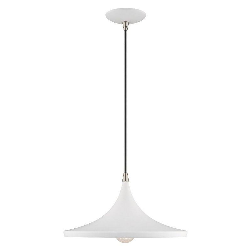 Livex Lighting Metal Shade 1 - Light Chandelier in  White